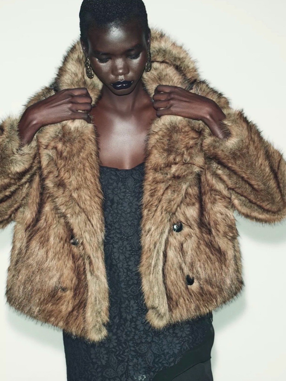 Zara Faux Fur Brown Jacket
